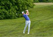 1 July 2021; Mark Power of Ireland watches his shot on the 18th hole during day one of the Dubai Duty Free Irish Open Golf Championship at Mount Juliet Golf Club in Thomastown, Kilkenny. Photo by Ramsey Cardy/Sportsfile