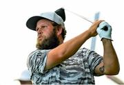 1 July 2021; Andrew Johnston of England watches his tee shot from the 17th tee box during day one of the Dubai Duty Free Irish Open Golf Championship at Mount Juliet Golf Club in Thomastown, Kilkenny. Photo by Ramsey Cardy/Sportsfile