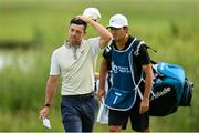 1 July 2021; Rory McIlroy of Northern Ireland on the 18th green after finishing his round on day one of the Dubai Duty Free Irish Open Golf Championship at Mount Juliet Golf Club in Thomastown, Kilkenny. Photo by Ramsey Cardy/Sportsfile