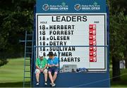 1 July 2021; Scoreboard operators during day one of the Dubai Duty Free Irish Open Golf Championship at Mount Juliet Golf Club in Thomastown, Kilkenny. Photo by Ramsey Cardy/Sportsfile