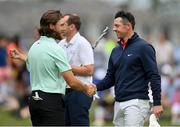 2 July 2021; Tommy Fleetwood of England, left, and Rory McIlroy of Northern Ireland after their round on day two of the Dubai Duty Free Irish Open Golf Championship at Mount Juliet Golf Club in Thomastown, Kilkenny. Photo by Ramsey Cardy/Sportsfile