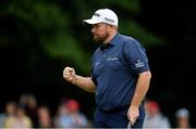 2 July 2021; Shane Lowry of Ireland celebrates a birdie putt on the 13th hole during day two of the Dubai Duty Free Irish Open Golf Championship at Mount Juliet Golf Club in Thomastown, Kilkenny. Photo by Ramsey Cardy/Sportsfile
