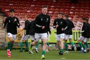 2 July 2021; Oran Crowe of Cork City during the warm up ahead of the SSE Airtricity League First Division match between Cork City and Treaty United at Turners Cross in Cork. Photo by Michael P Ryan/Sportsfile