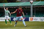 2 July 2021; Ian Turner of Cobh Ramblers heads to score his side's first goal during the SSE Airtricity League First Division match between Bray Wanderers and Cobh Ramblers at Carlisle Grounds in Bray, Wicklow. Photo by Harry Murphy/Sportsfile