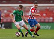 2 July 2021; Darragh Crowley of Cork City in action against Matt Keane of Treaty United during the SSE Airtricity League First Division match between Cork City and Treaty United at Turners Cross in Cork. Photo by Michael P Ryan/Sportsfile