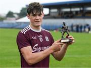 2 July 2021; Gavin Lee of Galway with the Man of the Match award for his major performance in the 2020 Electric Ireland Leinster GAA Hurling Minor Championship Semi-Final match between Limerick and Galway at Cusack Park in Ennis, Clare. Photo by Matt Browne/Sportsfile