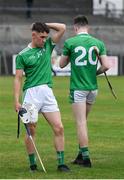 2 July 2021; Limerick players Adam Fitzgerald and Dylan Lynch after the 2020 Electric Ireland GAA All-Ireland Hurling Minor Championship Semi-Final match between Limerick and Galway at Cusack Park in Ennis, Clare. Photo by Matt Browne/Sportsfile