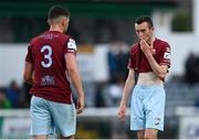 2 July 2021; Lee Devitt, right, and Darryl Walsh of Cobh Ramblers following their side's defeat in the SSE Airtricity League First Division match between Bray Wanderers and Cobh Ramblers at Carlisle Grounds in Bray, Wicklow. Photo by Harry Murphy/Sportsfile