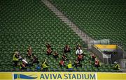 3 July 2021; Members of the security team are briefed prior to supporters arriving at the International Rugby Friendly match between Ireland and Japan at Aviva Stadium in Dublin. Photo by David Fitzgerald/Sportsfile
