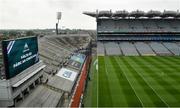 3 July 2021; A view of the big screen as it welcomes supporters to Croke Park before the Leinster GAA Hurling Senior Championship Semi-Final match between Dublin and Galway at Croke Park in Dublin. Photo by Seb Daly/Sportsfile