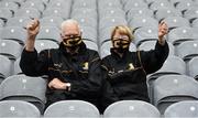3 July 2021; Kilkenny supporters John and Bridget Healy await the start of their side's Leinster GAA Hurling Senior Championship Semi-Final match against Wexford at Croke Park in Dublin. Photo by Seb Daly/Sportsfile