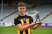 3 July 2021; Harry Shine of Kilkenny with the Man of the Match award for his major performance in the 2020 Electric Ireland Leinster GAA Hurling Minor Championship Final match between Offaly and Kilkenny at MW Hire O'Moore Park in Portlaoise, Laois. Photo by Matt Browne/Sportsfile