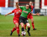 3 July 2021; Aine O'Gorman of Peamount United in action against Noelle Murray of Shelbourne during the SSE Airtricity Women's National League match between Shelbourne and Peamount United at Tolka Park in Dublin. Photo by Eóin Noonan/Sportsfile