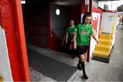3 July 2021; Sabhdh Doyle of Peamount United makes her way out to the pitch before the SSE Airtricity Women's National League match between Shelbourne and Peamount United at Tolka Park in Dublin. Photo by Eóin Noonan/Sportsfile