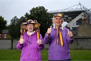 3 July 2021; Wexford supporters, husband and wife, Liz and Des McCabe, from Taghmon, before the Leinster GAA Hurling Senior Championship Semi-Final match between Kilkenny and Wexford at Croke Park in Dublin. Photo by Piaras Ó Mídheach/Sportsfile