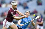 3 July 2021; Daithí Burke of Galway in action against Cian O'Sullivan of Dublin during the Leinster GAA Hurling Senior Championship Semi-Final match between Dublin and Galway at Croke Park in Dublin. Photo by Piaras Ó Mídheach/Sportsfile