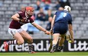 3 July 2021; Conor Whelan of Galway closes in as Dublin goalkeeper Alan Nolan races from his goal to gather possession during the Leinster GAA Hurling Senior Championship Semi-Final match between Dublin and Galway at Croke Park in Dublin. Photo by Piaras Ó Mídheach/Sportsfile