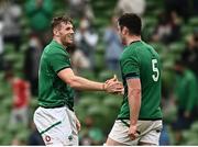 3 July 2021; Ryan Baird and James Ryan of Ireland after their side's victory in the International Rugby Friendly match between Ireland and Japan at the Aviva Stadium in Dublin. Photo by Harry Murphy/Sportsfile