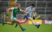 3 July 2021; Stephen O'Hanlon of Monaghan in action against Ultan Kelm of Fermanagh during the Ulster GAA Football Senior Championship Quarter-Final match between Monaghan and Fermanagh at St Tiernach’s Park in Clones, Monaghan. Photo by Sam Barnes/Sportsfile