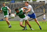 3 July 2021; Kane Connor of Fermanagh in action against Conor McManus of Monaghan during the Ulster GAA Football Senior Championship Quarter-Final match between Monaghan and Fermanagh at St Tiernach’s Park in Clones, Monaghan. Photo by Sam Barnes/Sportsfile