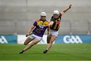 3 July 2021; Rory O'Connor of Wexford is tackled by Conor Browne of Kilkenny during the Leinster GAA Hurling Senior Championship Semi-Final match between Kilkenny and Wexford at Croke Park in Dublin. Photo by Seb Daly/Sportsfile