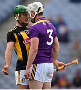 3 July 2021; Eoin Cody of Kilkenny and Liam Ryan of Wexford tussle off the ball during the Leinster GAA Hurling Senior Championship Semi-Final match between Kilkenny and Wexford at Croke Park in Dublin. Photo by Piaras Ó Mídheach/Sportsfile