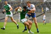 3 July 2021; Kane Connor of Fermanagh in action against Conor McManus of Monaghan during the Ulster GAA Football Senior Championship Quarter-Final match between Monaghan and Fermanagh at St Tiernach’s Park in Clones, Monaghan. Photo by Sam Barnes/Sportsfile