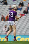 3 July 2021; David Dunne of Wexford celebrates after scoring his side's first goal during the Leinster GAA Hurling Senior Championship Semi-Final match between Kilkenny and Wexford at Croke Park in Dublin. Photo by Seb Daly/Sportsfile