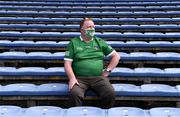 3 July 2021; Limerick supporter Paddy O'Brien, from Glenroe, takes his seat in advance of the Munster GAA Hurling Senior Championship Semi-Final match between Cork and Limerick at Semple Stadium in Thurles, Tipperary. Photo by Ray McManus/Sportsfile