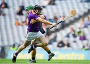 3 July 2021; Connal Flood of Wexford is fouled by Kilkenny goalkeeper Eoin Murphy, resulting in a penalty, during the Leinster GAA Hurling Senior Championship Semi-Final match between Kilkenny and Wexford at Croke Park in Dublin. Photo by Seb Daly/Sportsfile