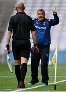 3 July 2021; Wexford manager Davy Fitzgerald appeals to linesman John Keenan for Hawk-Eye to be used during injury-time of the second half of the Leinster GAA Hurling Senior Championship Semi-Final match between Kilkenny and Wexford at Croke Park in Dublin. Photo by Piaras Ó Mídheach/Sportsfile