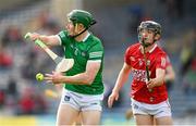 3 July 2021; William O'Donoghue of Limerick in action against Ger Millerick of Cork during the Munster GAA Hurling Senior Championship Semi-Final match between Cork and Limerick at Semple Stadium in Thurles, Tipperary. Photo by Stephen McCarthy/Sportsfile