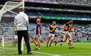 3 July 2021; Walter Walsh of Kilkenny, right, after scoring his side's second goal during the Leinster GAA Hurling Senior Championship Semi-Final match between Kilkenny and Wexford at Croke Park in Dublin. Photo by Seb Daly/Sportsfile