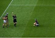 3 July 2021; Referee Fergal Horgan shows a yellow card to Kilkenny goalkeeper Eoin Murphy during the Leinster GAA Hurling Senior Championship Semi-Final match between Kilkenny and Wexford at Croke Park in Dublin. Photo by Seb Daly/Sportsfile