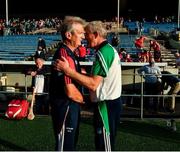 3 July 2021; Cork manager Kieran Kingston and Limerick manager John Kiely after the Munster GAA Hurling Senior Championship Semi-Final match between Cork and Limerick at Semple Stadium in Thurles, Tipperary. Photo by Ray McManus/Sportsfile
