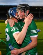 3 July 2021; Diarmaid Byrnes, right, and David Reidy of Limerick celebrate following the Munster GAA Hurling Senior Championship Semi-Final match between Cork and Limerick at Semple Stadium in Thurles, Tipperary. Photo by Stephen McCarthy/Sportsfile