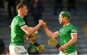 3 July 2021; Sean Finn, right, and Kyle Hayes of Limerick following the Munster GAA Hurling Senior Championship Semi-Final match between Cork and Limerick at Semple Stadium in Thurles, Tipperary. Photo by Stephen McCarthy/Sportsfile