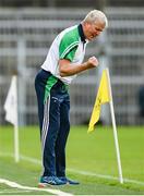 3 July 2021; Limerick manager John Kiely celebrates late in the Munster GAA Hurling Senior Championship Semi-Final match between Cork and Limerick at Semple Stadium in Thurles, Tipperary. Photo by Stephen McCarthy/Sportsfile