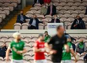 3 July 2021; An Taoiseach Micheál Martin TD watches on during the Munster GAA Hurling Senior Championship Semi-Final match between Cork and Limerick at Semple Stadium in Thurles, Tipperary. Photo by Stephen McCarthy/Sportsfile