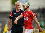 3 July 2021; Cork manager Kieran Kingston and Shane Kingston during the Munster GAA Hurling Senior Championship Semi-Final match between Cork and Limerick at Semple Stadium in Thurles, Tipperary. Photo by Stephen McCarthy/Sportsfile