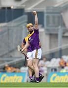 3 July 2021; Simon Donohoe of Wexford celebrates a point, scored by team-mate Shaun Murphy, during the Leinster GAA Hurling Senior Championship Semi-Final match between Kilkenny and Wexford at Croke Park in Dublin. Photo by Seb Daly/Sportsfile