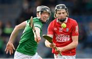 3 July 2021; Jack O'Connor of Cork in action against Declan Hannon of Limerick during the Munster GAA Hurling Senior Championship Semi-Final match between Cork and Limerick at Semple Stadium in Thurles, Tipperary. Photo by Stephen McCarthy/Sportsfile