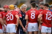 3 July 2021; Cork manager Kieran Kingston and players before the Munster GAA Hurling Senior Championship Semi-Final match between Cork and Limerick at Semple Stadium in Thurles, Tipperary. Photo by Stephen McCarthy/Sportsfile