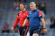 3 July 2021; Cork selector Diarmuid O'Sullivan, right, and Cork coach Christy O'Connor before the Munster GAA Hurling Senior Championship Semi-Final match between Cork and Limerick at Semple Stadium in Thurles, Tipperary. Photo by Stephen McCarthy/Sportsfile