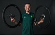 8 June 2021; Track cyclist Mark Downey poses for a portrait during the Tokyo Team Ireland Announcement for Cycling in Dublin. Photo by Brendan Moran/Sportsfile