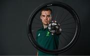 30 June 2021; Track cyclist Mark Downey poses for a portrait during the Tokyo Team Ireland Announcement for Cycling in Dublin. Photo by Brendan Moran/Sportsfile