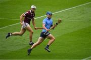 3 July 2021; Rian McBride of Dublin in action against Daithí Burke of Galway during the Leinster GAA Hurling Senior Championship Semi-Final match between Dublin and Galway at Croke Park in Dublin. Photo by Seb Daly/Sportsfile