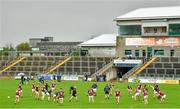 4 July 2021; Westmeath players warm up before the Leinster GAA Football Senior Championship Quarter-Final match between Laois and Westmeath at Bord Na Mona O'Connor Park in Tullamore, Offaly. Photo by Eóin Noonan/Sportsfile