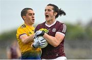 4 July 2021; Kieran Molloy of Galway celebrates being awarded a free in conceded by David Murray of Roscommon during the Connacht GAA Football Senior Championship Semi-Final match between Roscommon and Galway at Dr Hyde Park in Roscommon. Photo by Harry Murphy/Sportsfile