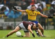 4 July 2021; Damien Comer of Galway in action against Donie Smith of Roscommon during the Connacht GAA Football Senior Championship Semi-Final match between Roscommon and Galway at Dr Hyde Park in Roscommon. Photo by Harry Murphy/Sportsfile